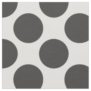 Tissu Gris et blanc de charbon moderne Grand Pois
