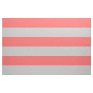 Tissu Gris et corail Gris Grandes échelles