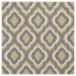 Tissu Gris et or Ikat marocain