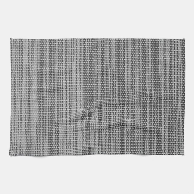 Tissu gris Faux Serviette de cuisine (Horizontal)