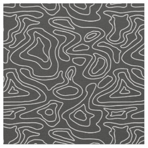 Tissu Gris foncé et blanc rayures ondulée Topogra