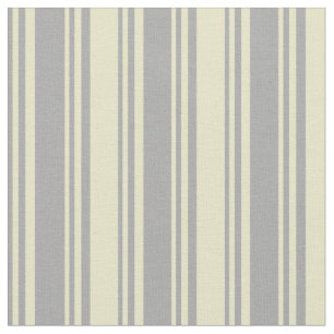 Tissu Gris foncé et verge d'or pâle rayures