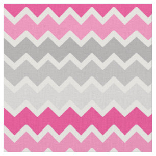 Tissu Gris gris rose chaud Ombre Motif Chevron Zigzag
