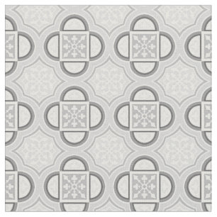 Tissu gris Quatrefoil