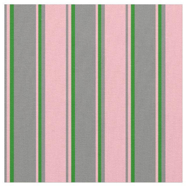 Tissu Gris, rose clair et Motif vert (Fermer)