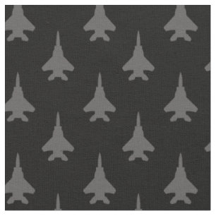 Tissu Gris sur le Motif de vol F-15E noir