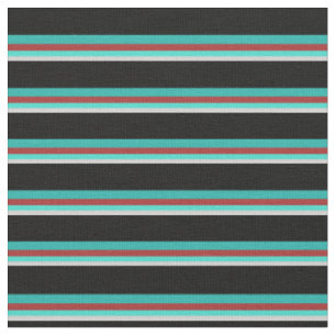 Tissu Gris, Turquoise, Brown, Vert de mer clair & Noir