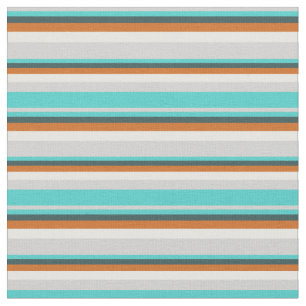 Tissu Gris, Turquoise, Gris Ardoise, Chocolat & Blanc