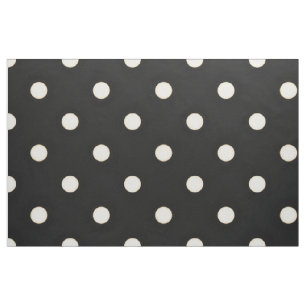 Tissu Gros Pois d'antiquité blanc et noir