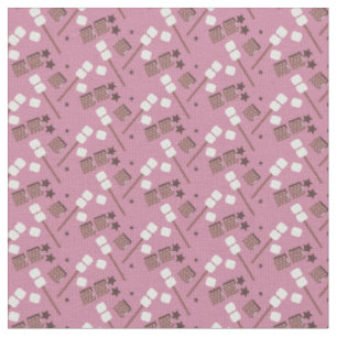 Tissu Guimauves grillées étoiles roses pour voyage de ca