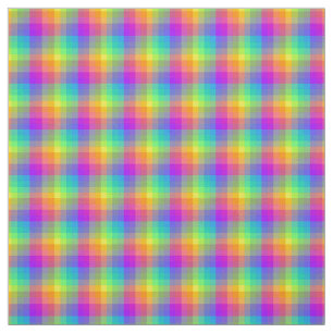 Tissu Guingan d'arc-en-ciel