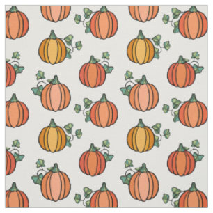 Tissu Halloween Automne Orange Citrouille Motif