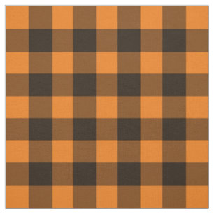 Tissu Halloween Black Orange En vichy Check Motif