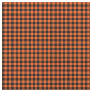 Tissu Halloween En vichy 01-Orange-Black Fabric