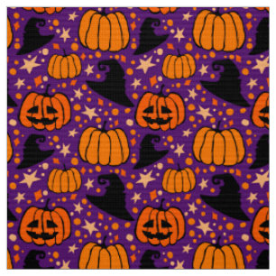 Tissu Halloween Jack O'Lantern Et Casquette De Sorcière