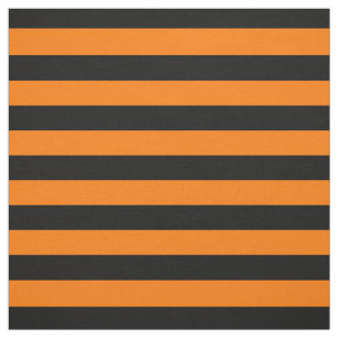 Tissu Halloween Orange Black Stripes Motif Moderne Chic
