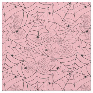 Tissu halloween toile d'araignée pastel rose spiderweb