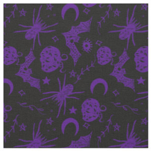 Tissu Halloween violet magique