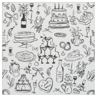 Tissu hand drawn wedding marriage champagne fountain