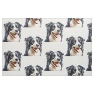 Tissu Happy Border Collie Chien Fabric