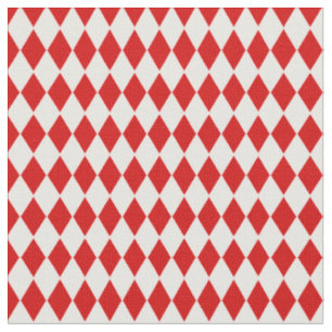 Tissu harlequin blanc rouge halloween