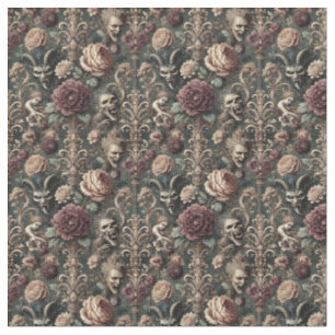 Tissu Harmoniques Hantées - Carreaux Gothiques Dense