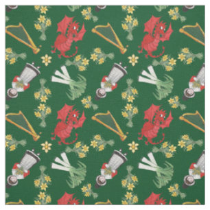 Tissu Harpes de jonquilles de poireaux de dragons de