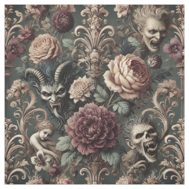 Tissu Hauned Harmonics - Carreau de déclaration gothique (Échantillon)