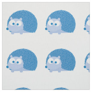 Tissu Hérisson bleu mignon
