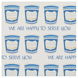 Tissu Heureux De Vous Servir Blue Greek Diner Coffee Cup