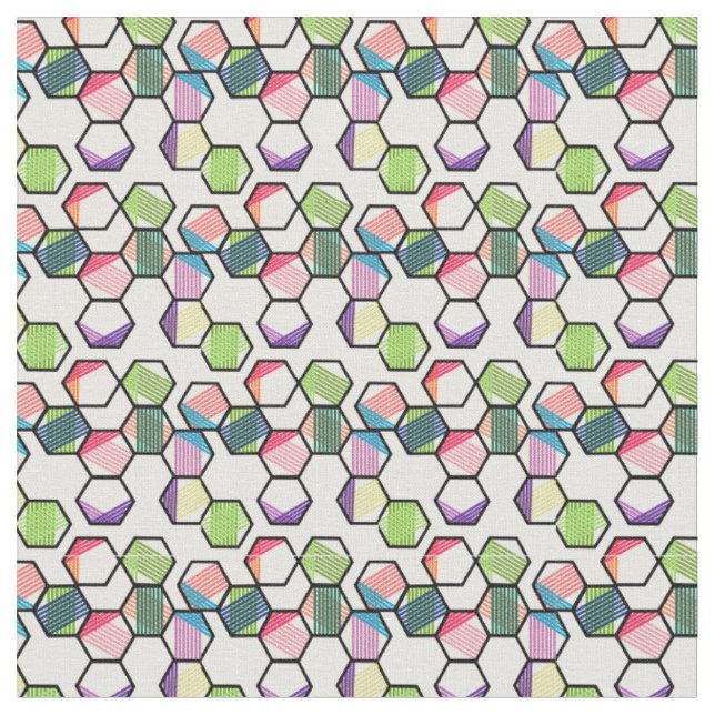 Tissu Hexagons filetés (Fermer)