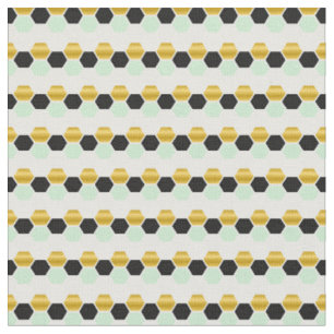Tissu Hexagramme géométrique de la Monnaie d'or noir