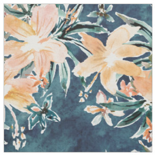 Tissu Hibiscus FURTIF Flore tropicale