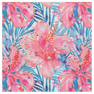 Tissu Hibiscus Tropical Breeze