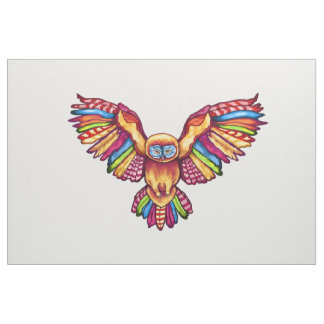 Tissu Hibou psychédélique en vol