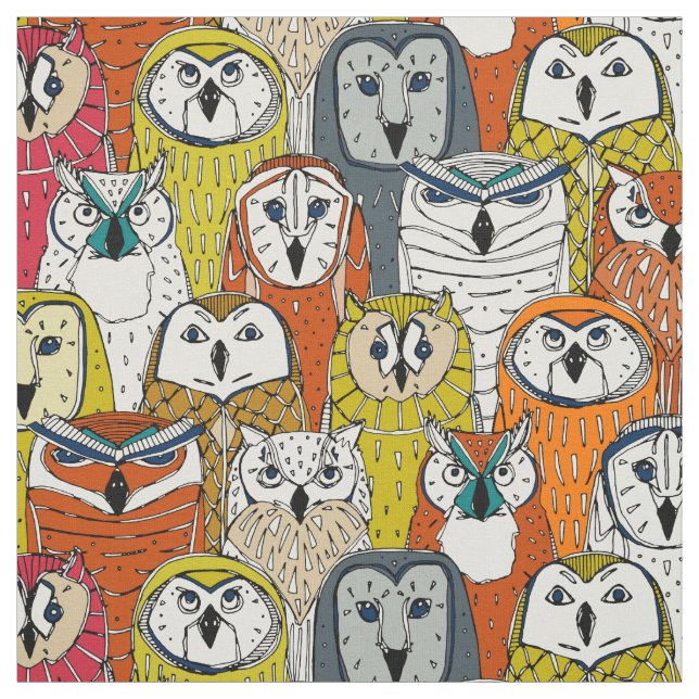 Tissu hiboux (Échantillon)