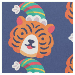 Tissu hideux tigre de noël santa claus
