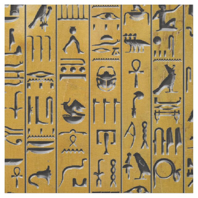 Tissu Hiéroglyphes en or (Fermer)