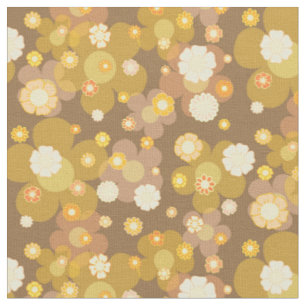 Tissu hippie à fleurs jaunes style 70's