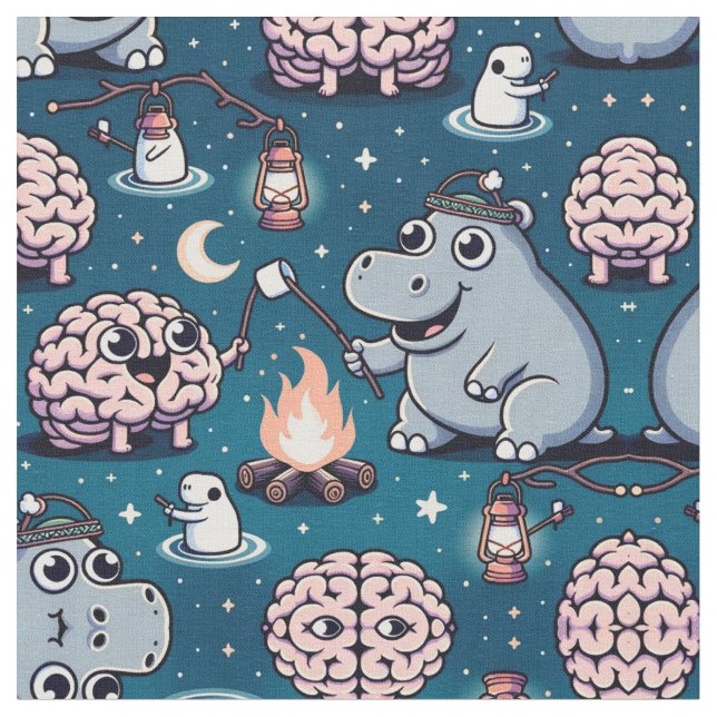 Tissu Hippo Camp Us (Fermer)