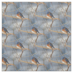 Tissu Hiver Bluebird Animal Nature Motif