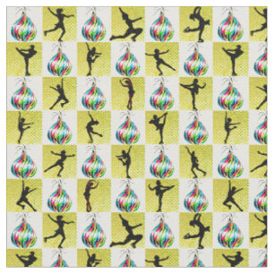 TISSU HOLLY JOLLY FIGURE SKATER NOËL CONCEPTION