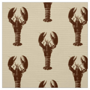 Tissu Homard de brun foncé sur le beige léger