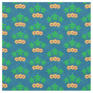 Tissu Honu Hawaiian Tribal Green Sea Turtles