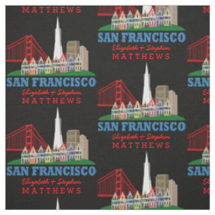 Tissu Horizon personnalisé de San Francisco de noms