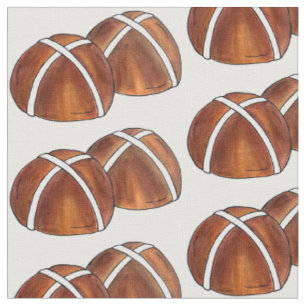 Tissu Hot Cross Buns British Food Baking Pâques de Pâque
