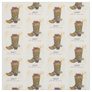 Tissu Howdays Christmas Lights Cowboy Boot