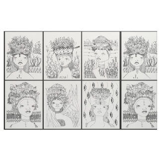 Tissu Humanoïdes en coiffe 