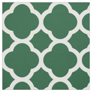 Tissu Hunter Green Moderne Quatrefoil Grande Échelle