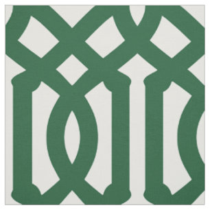 Tissu Hunter Green Trellis Grande échelle